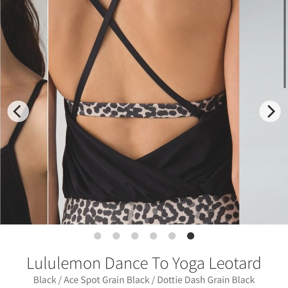 Lululemon Dance To Yoga Leotard in Black/Ace Spot Grain Black/Dottie Dash Grain - Picture 5 of 16